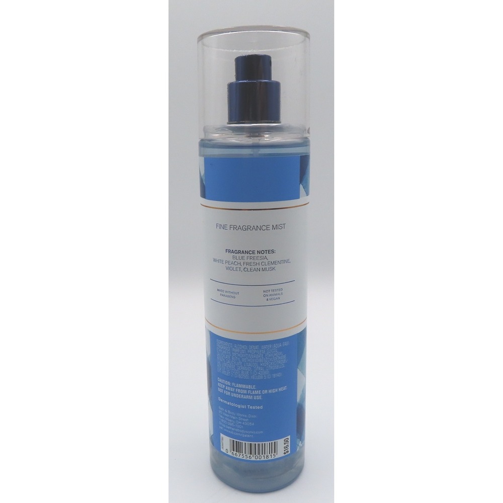 Bath &‎ Body Works Gingham Fine Fragrance Mist 8 fl oz Blue Freesia White Peach - Picture 2 of 6